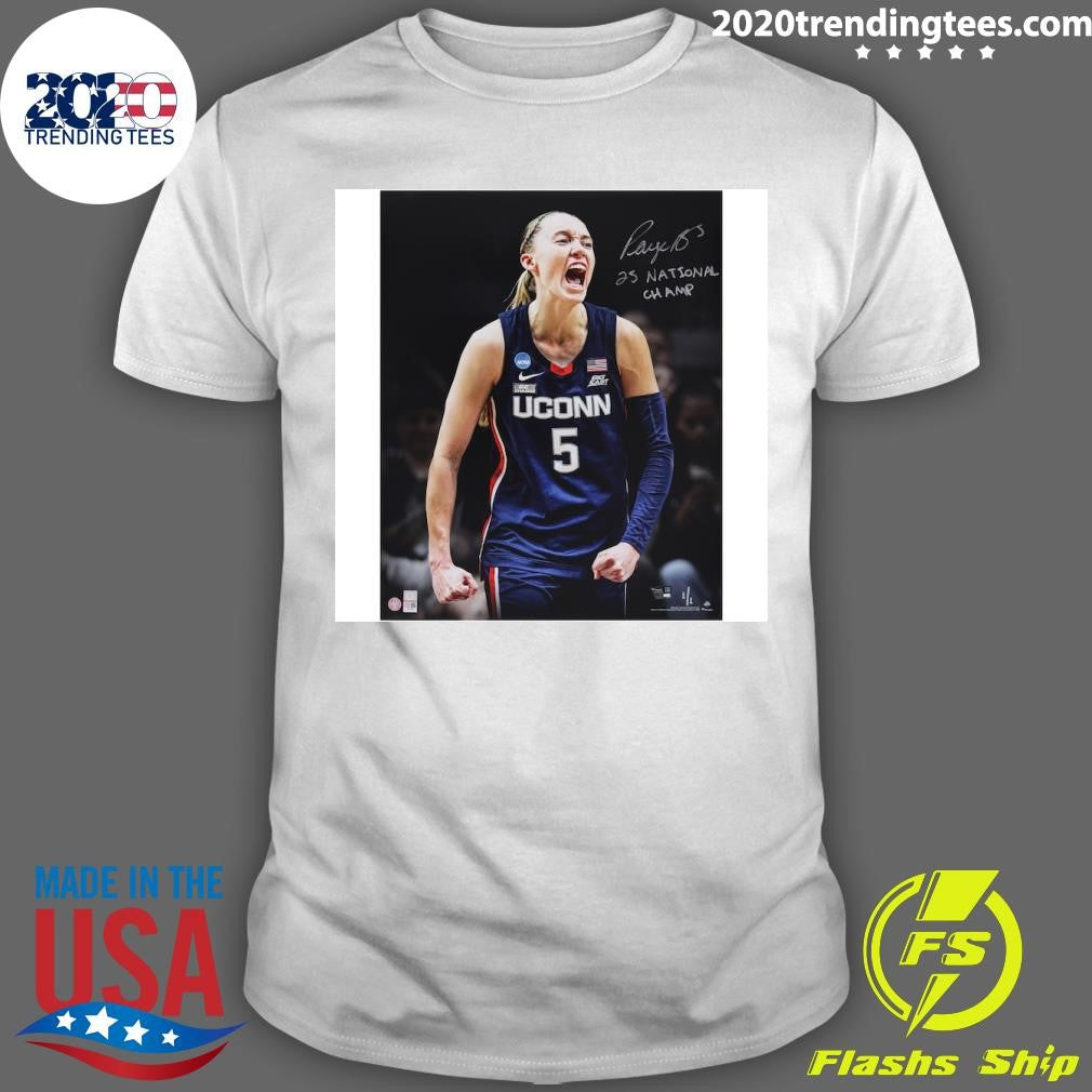 Paige Bueckers UConn Huskies Autographed National Champ Shirt Unisex T-shirt, Sweatshirt, Hoodie, Long Sleeve Tee - T-Shirt, Sweatshirt, Hoodie