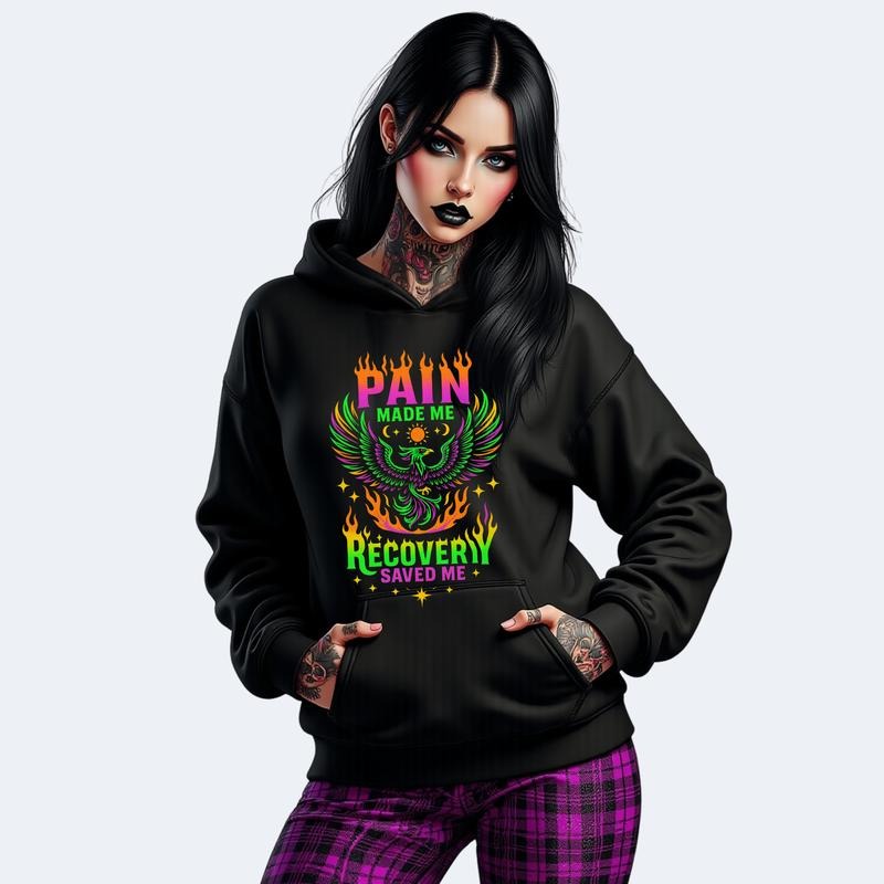 Pain Made Me Recovery Saved Me Vintage Grunge Skulls Retro Casual Cotton Fit Streetwear Crew Neck T-Shirts, Hoodie, Sweatshirt - T-Shirt, Sweatshirt, Hoodie