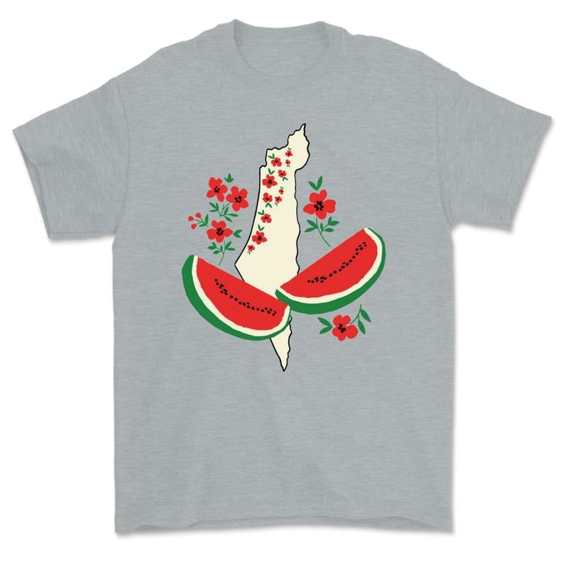 Palestine Flag Shirt Support Palestine Free Palestine Watermelon Cotton Short Sleeve & T-Shirts, Hoodie, Sweatshirt - T-Shirt, Sweatshirt, Hoodie