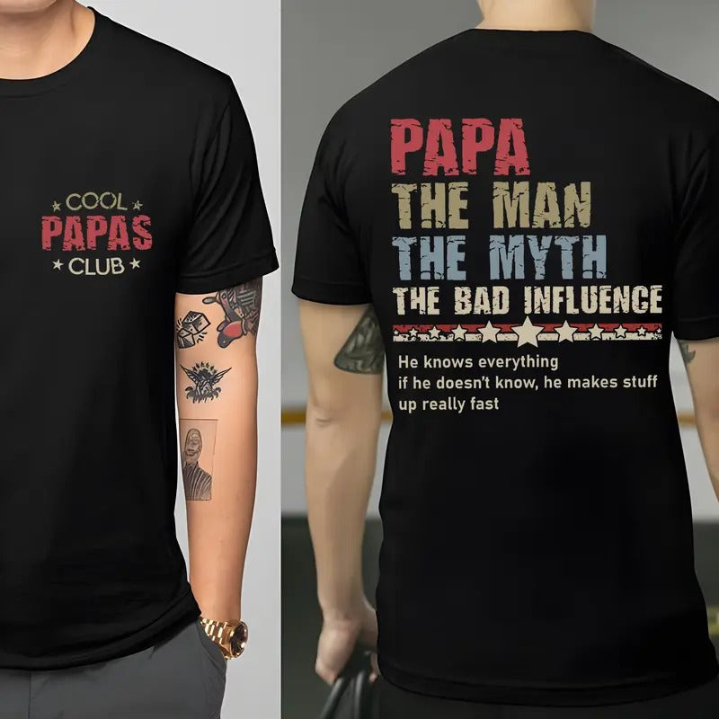 Papa Man Myth 2 Sides Shirt Funny Husband Dad T-Shirts, Hoodie, Sweatshirt - T-Shirt, Sweatshirt, Hoodie