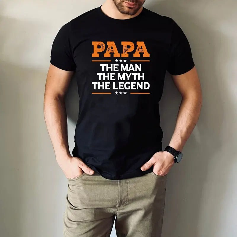 Papa Man Myth Legend Awesome Dad Shirt Best Dad Funny Dad Tops T-Shirts, Hoodie, Sweatshirt - T-Shirt, Sweatshirt, Hoodie