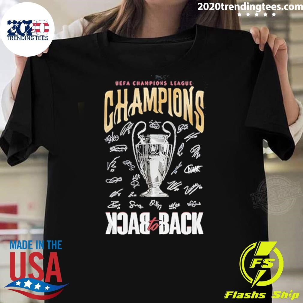 Paris Saint-germain Champions League Winners 2026 Back To Back Trophy Signatures 2 Sided Shirt - T-Shirt, Sweatshirt, Hoodie