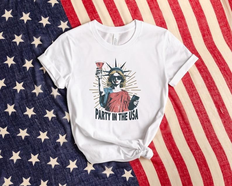 Party USA Shirt Statue Liberty Shirt Coquette 4th July Shirt Summer BBQ Shirt USA Summer 4th July Independence T-Shirts, Hoodie, Sweatshirt - T-Shirt, Sweatshirt, Hoodie