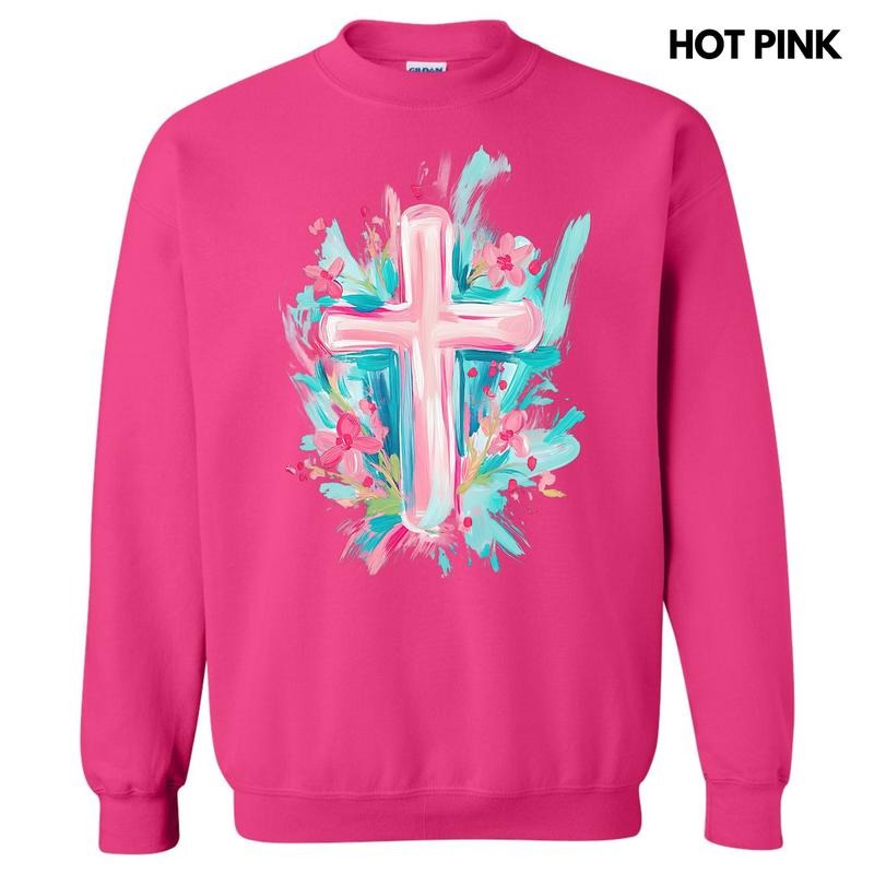 Pastel Brushstroke Cross 'NLB' T-Shirts, Hoodie, Sweatshirt - T-Shirt, Sweatshirt, Hoodie