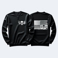 Patriotic American Flag Skulls Grunge Alt Tops Womenswear Long Sleeve Casual Black Piece T-Shirts, Hoodie, Sweatshirt - T-Shirt, Sweatshirt, Hoodie