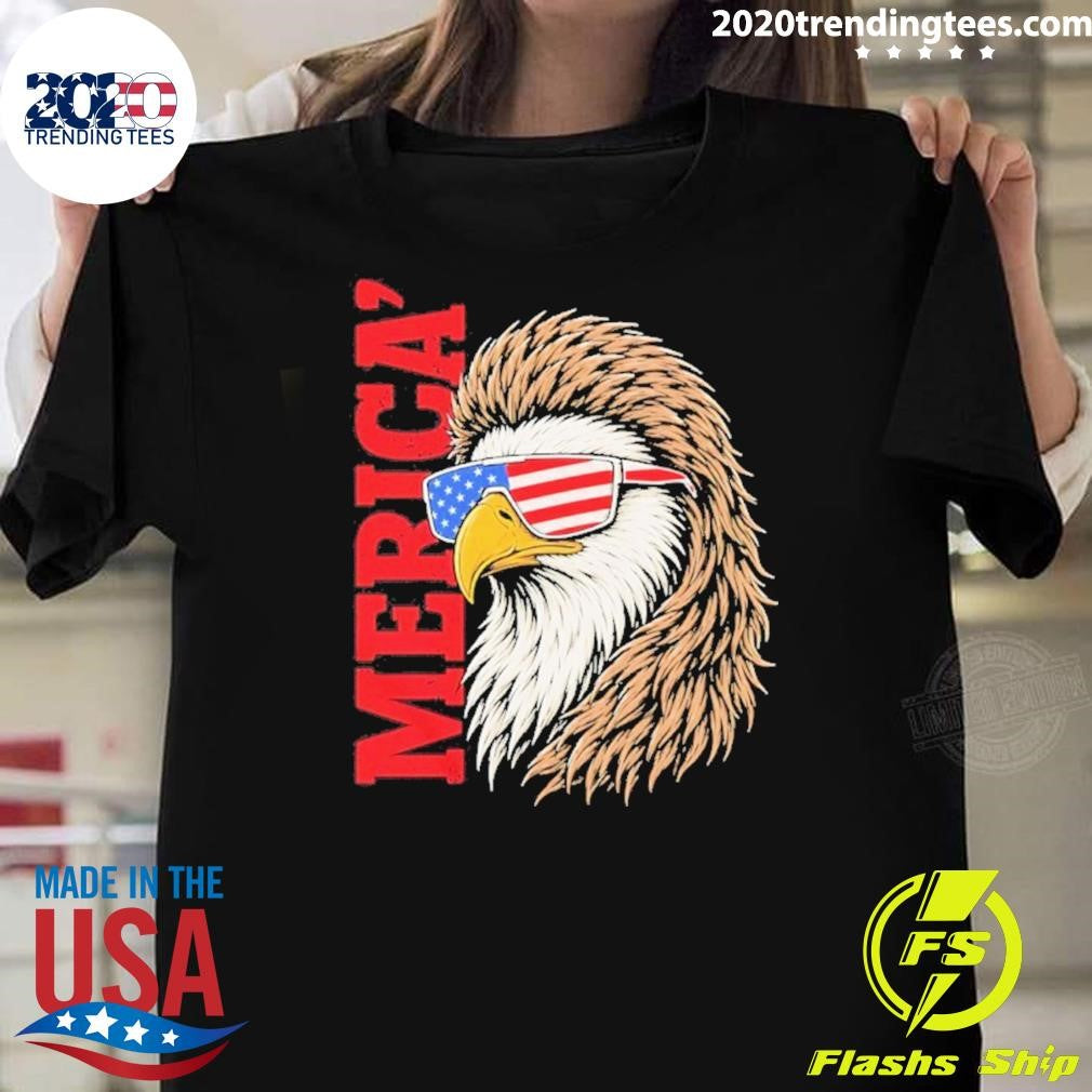 Patriotic Bald Eagle Mullet Merica Shirt Unisex T-shirt, Sweatshirt, Hoodie, Long Sleeve Tee - T-Shirt, Sweatshirt, Hoodie
