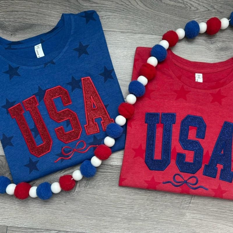 Patriotic Coquette Bow USA Glitter T-Shirts, Hoodie, Sweatshirt - T-Shirt, Sweatshirt, Hoodie