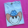 Patriotic Cowboy Happy Face Comfort Colors T-Shirts, Hoodie, Sweatshirt - T-Shirt, Sweatshirt, Hoodie