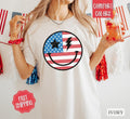 Patriotic Happy Face Shirt Comfort Colors July 4th Shirt USA America T-Shirts, Hoodie, Sweatshirt - T-Shirt, Sweatshirt, Hoodie