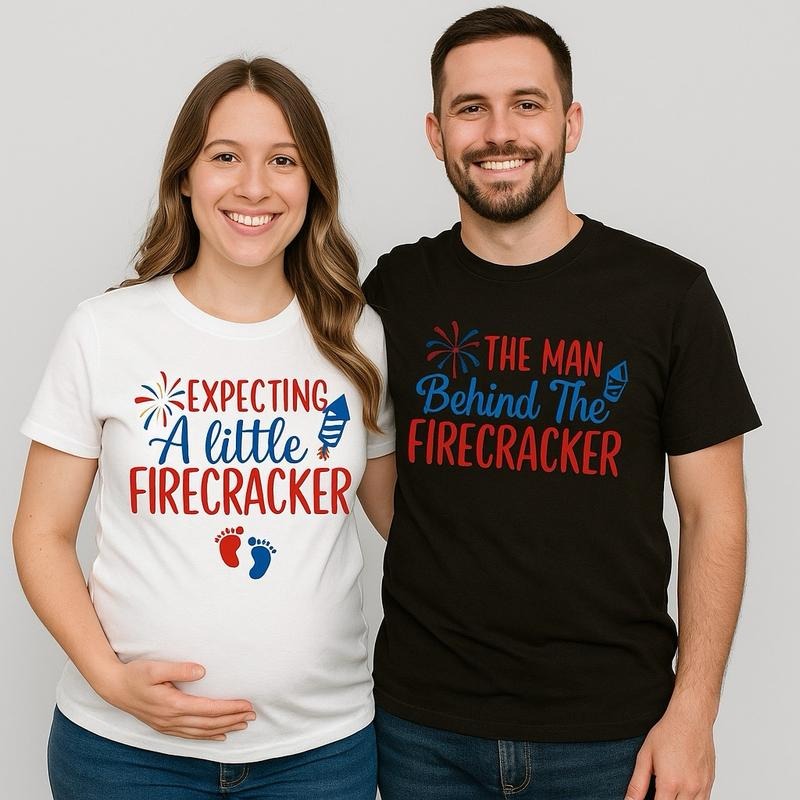 Patriotic Pregnancy Shirt Expecting Little Firecracker Funny 4th July Pregnancy Reveal Shirt T-Shirts, Hoodie, Sweatshirt - T-Shirt, Sweatshirt, Hoodie