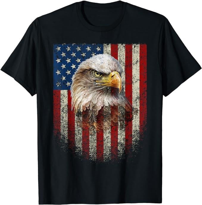 Patriotic Shirts American Flag Bald Eagle Patriotic Red White Blue Menswear Top Casual Cotton Basic T-Shirts, Hoodie, Sweatshirt - T-Shirt, Sweatshirt, Hoodie