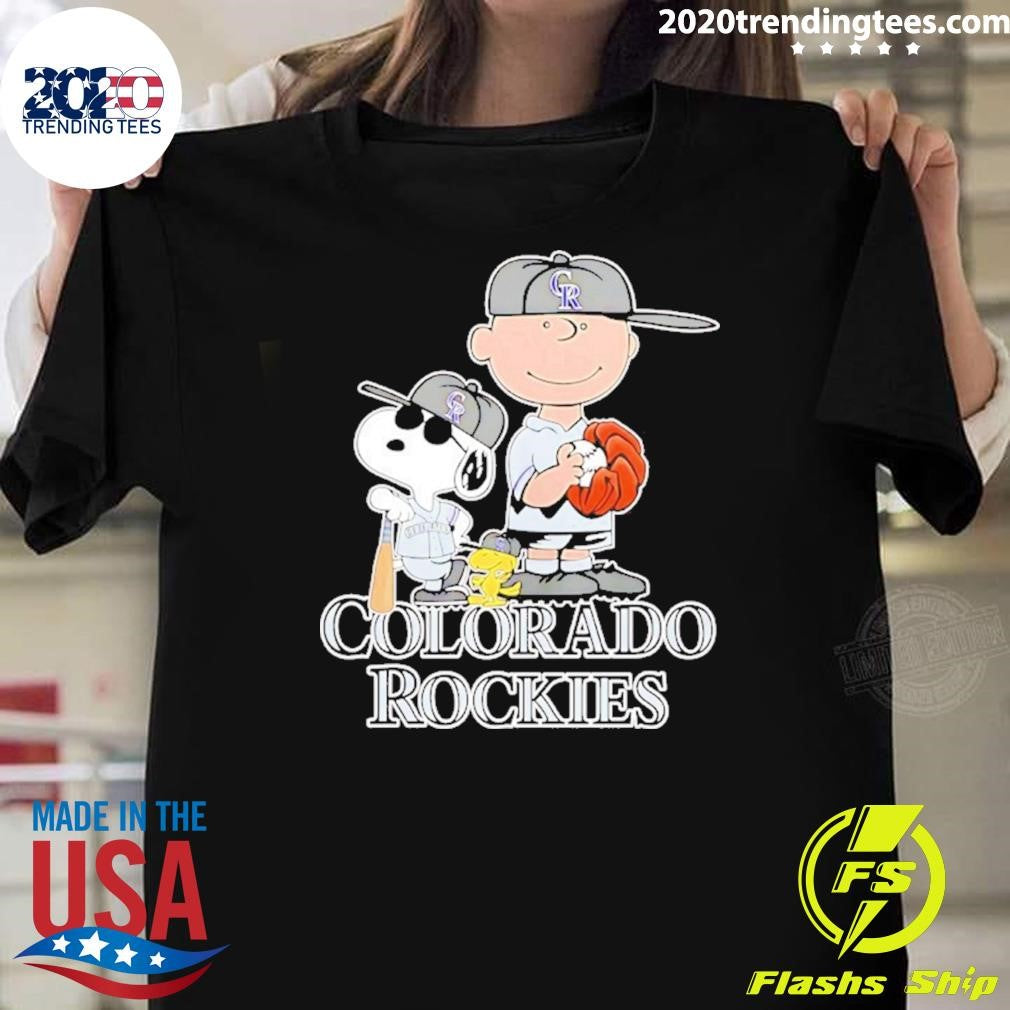 Peanuts Characters X Colorado Rockies Baseball Shirt Unisex T-shirt, Sweatshirt, Hoodie, Long Sleeve Tee - T-Shirt, Sweatshirt, Hoodie