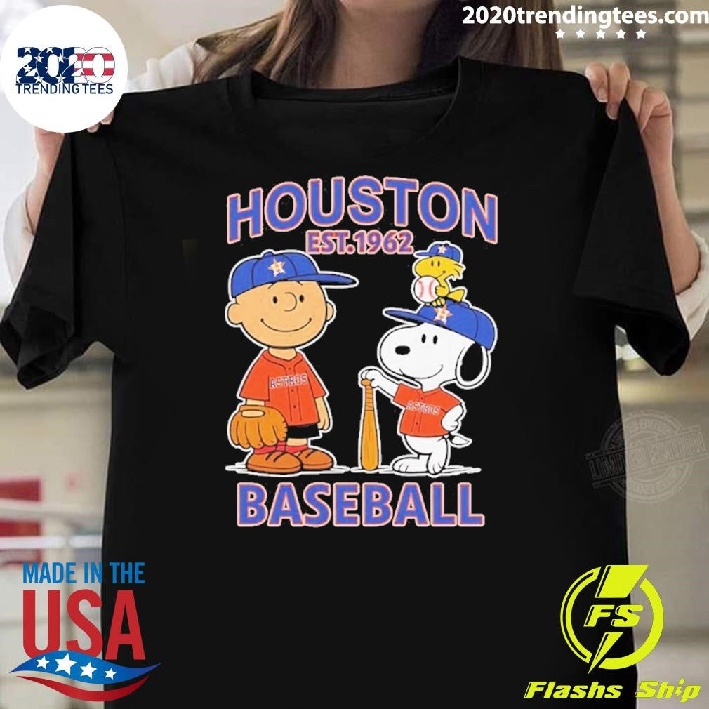 Peanuts X Houston Astros Baseball Est 1962 Shirt Unisex T-shirt, Sweatshirt, Hoodie, Long Sleeve Tee - T-Shirt, Sweatshirt, Hoodie