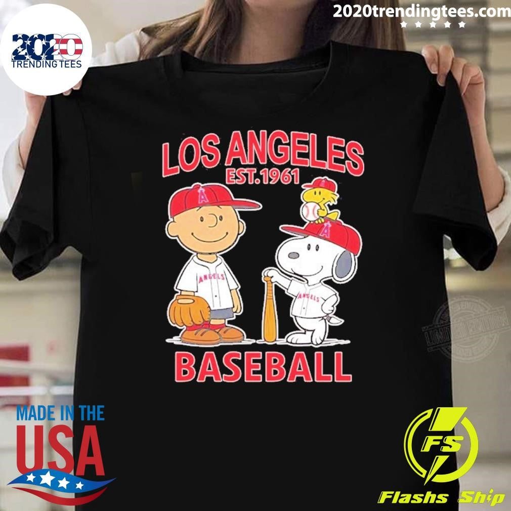 Peanuts X Los Angeles Angels Baseball Est 1961 Shirt Unisex T-shirt, Sweatshirt, Hoodie, Long Sleeve Tee - T-Shirt, Sweatshirt, Hoodie