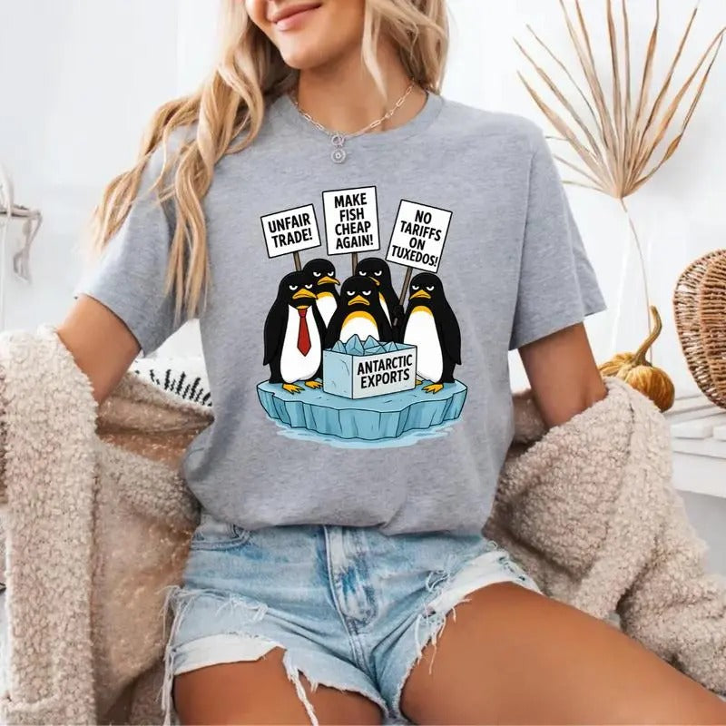 Penguins Protest Against Tariffs Funny Penguin Tariff Shirt Made USA T-Shirts, Hoodie, Sweatshirt - T-Shirt, Sweatshirt, Hoodie