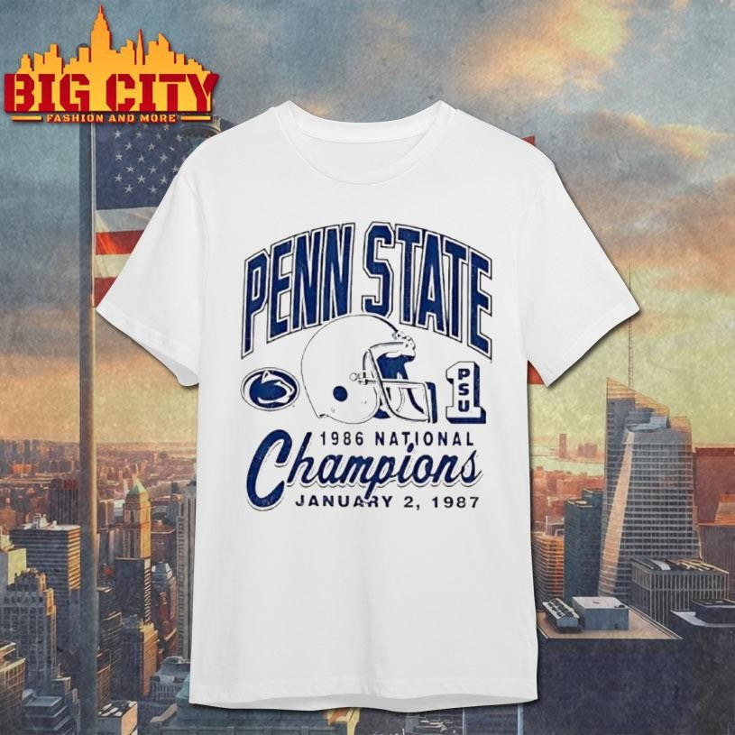 Penn State Nittany Lions 1986 National Champions Helmet Shirt Unisex T-shirt, Sweatshirt, Hoodie, Long Sleeve Tee - T-Shirt, Sweatshirt, Hoodie