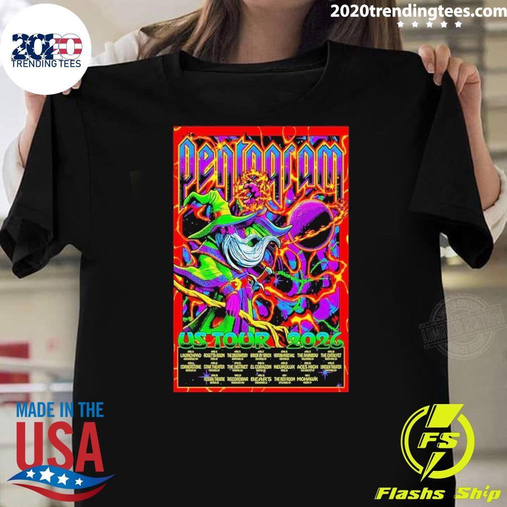 Pentagram US 2026 Tour Shirt Unisex T-shirt, Sweatshirt, Hoodie, Long Sleeve Tee - T-Shirt, Sweatshirt, Hoodie