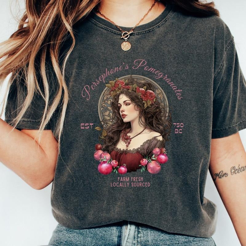 Persephone'S Pomegranates Shirt Greek Goddess Dark Academia Mythology T-Shirts, Hoodie, Sweatshirt - T-Shirt, Sweatshirt, Hoodie