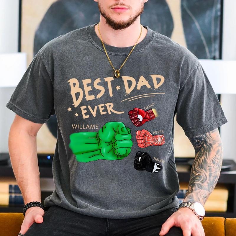 Personalized Best Dad Ever Shirt Dad Children Fist Bump Shirt Custom Daddy Dad Fist Bump Shirt Worlds Best Dad T-Shirts, Hoodie, Sweatshirt - T-Shirt, Sweatshirt, Hoodie