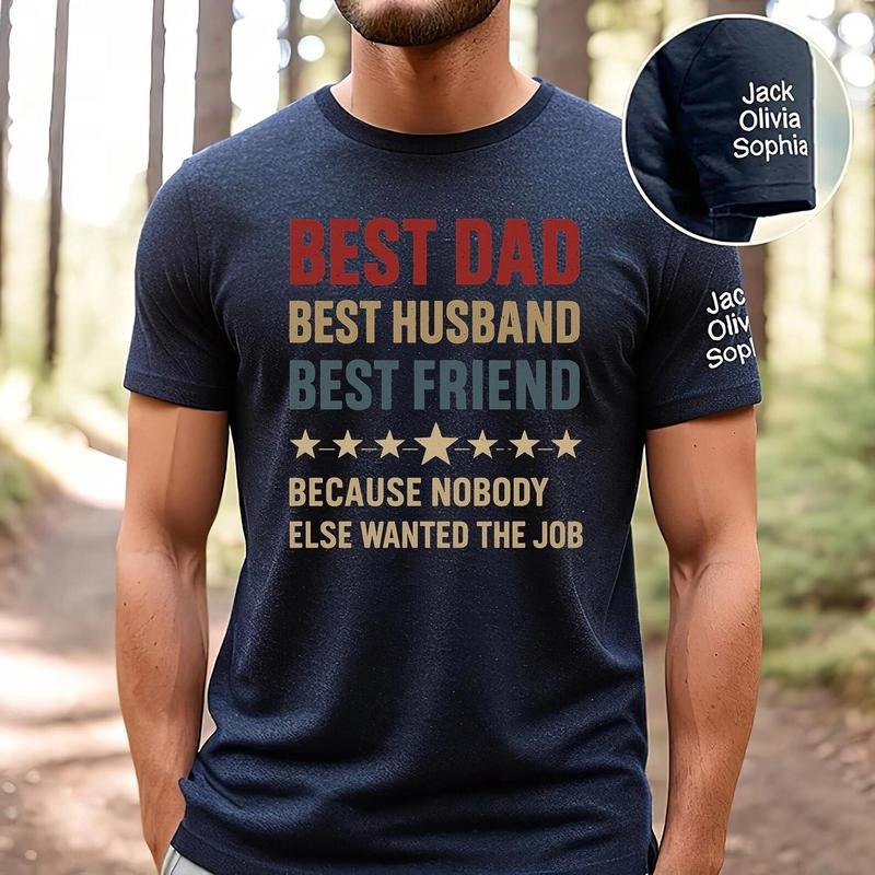 Personalized Best Dad Navy Custom Shirt Names Best Husband Best Friend Husband Dad T-Shirts, Hoodie, Sweatshirt - T-Shirt, Sweatshirt, Hoodie