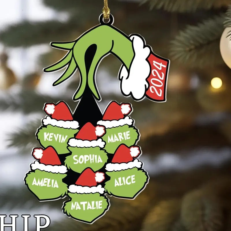 Personalized Gr.Nch Family Name 2024 Tree Acrylic Ornament Custom Name Ornament Grandma Family T-Shirts, Hoodie, Sweatshirt - T-Shirt, Sweatshirt, Hoodie