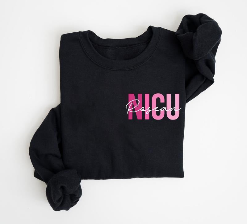 Personalized NICU Nurse Pink NICU Nurse Name Neonatal Nurse Shirt Neonatal Intensive Care Unit Shirt New Nurse T-Shirts, Hoodie, Sweatshirt - T-Shirt, Sweatshirt, Hoodie
