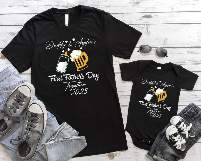 Personalized Our First Shirt Matching Shirt Dad Son First Matching Shirts New Dad T-Shirts, Hoodie, Sweatshirt - T-Shirt, Sweatshirt, Hoodie