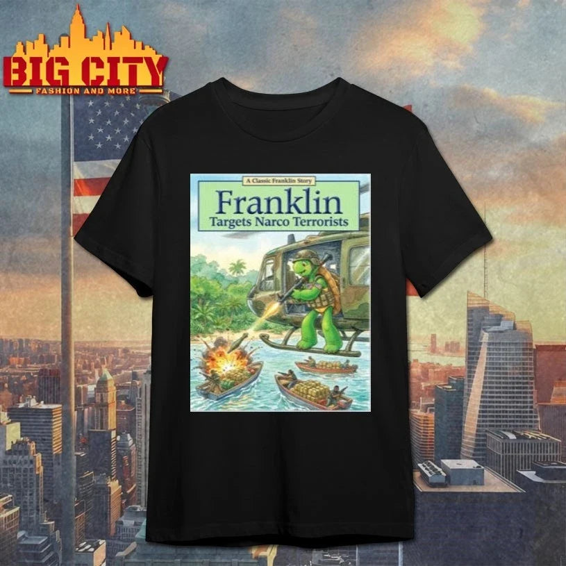 Pete Hegseth Turtle Franklin Target Narco Terrorists shirt Unisex T-shirt, Sweatshirt, Hoodie, Long Sleeve Tee - T-Shirt, Sweatshirt, Hoodie