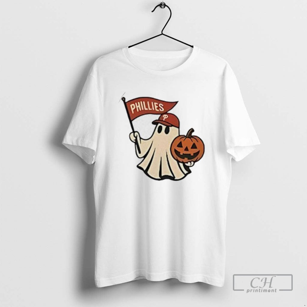 Philadelphia Phillies Halloween Ghost Red October T Shirts Unisex T-shirt, Sweatshirt, Hoodie, Long Sleeve Tee - T-Shirt, Sweatshirt, Hoodie