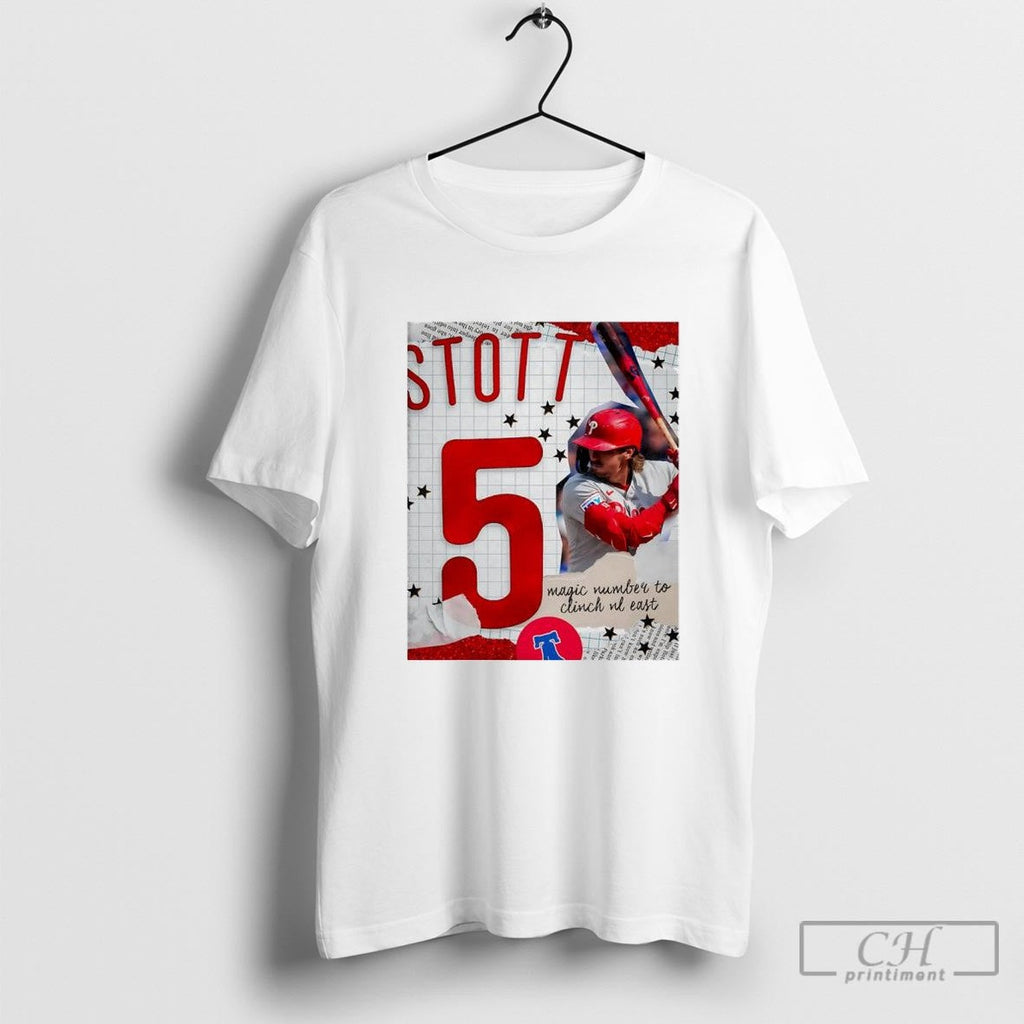 Philadelphia Phillies Baseball Number 5 Is The Magic Number To Clinch The Nl East Unisex T-shirt, Sweatshirt, Hoodie, Long Sleeve Tee - T-Shirt, Sweatshirt, Hoodie