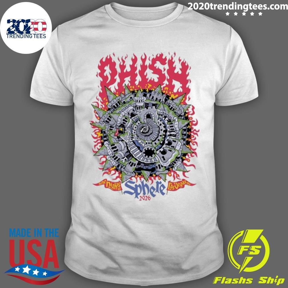 Phish Concert Tour in Las Vegas Nine Nights 2026 Shirt Unisex T-shirt, Sweatshirt, Hoodie, Long Sleeve Tee - T-Shirt, Sweatshirt, Hoodie