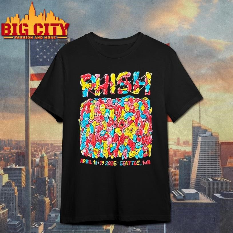 Phish Seattle Gum Wall Spring Tour 2025 Shirt Unisex T-shirt, Sweatshirt, Hoodie, Long Sleeve Tee - T-Shirt, Sweatshirt, Hoodie