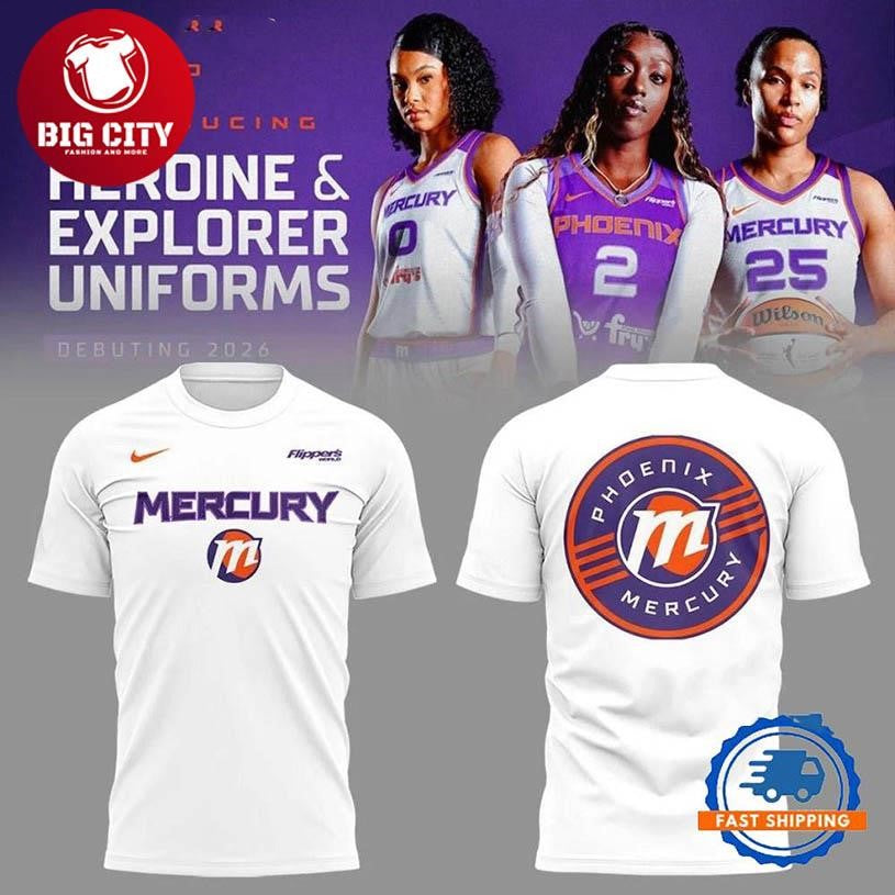 Phoenix Mercury New Bold And Modernized Brand 2025 Two Sided Shirt Unisex T-shirt, Sweatshirt, Hoodie, Long Sleeve Tee - T-Shirt, Sweatshirt, Hoodie