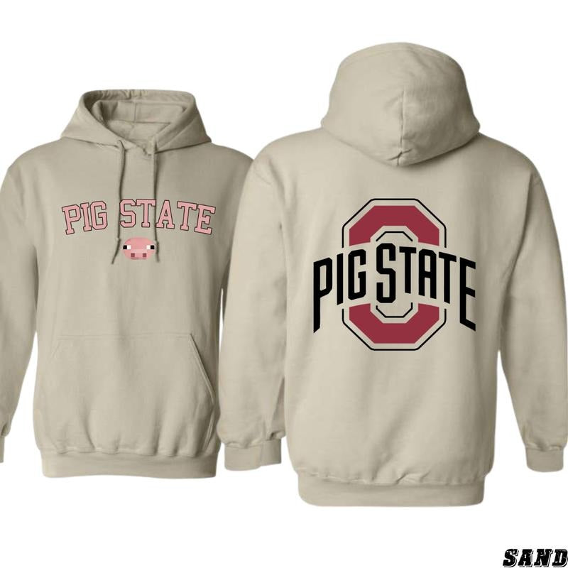 Pig State Fun Pig Bold Text Animal Lovers Unique Cozy Menswear Tops T-Shirts, Hoodie, Sweatshirt - T-Shirt, Sweatshirt, Hoodie
