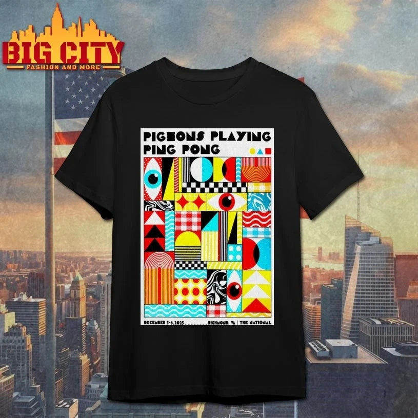 Pigeons Playing Ping Pong 12-5 12-6-2025 Richmond VA Poster shirt Unisex T-shirt, Sweatshirt, Hoodie, Long Sleeve Tee - T-Shirt, Sweatshirt, Hoodie