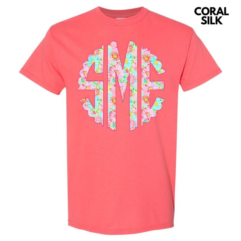 Pink Blossoms Monogram Gildan Short Sleeve 'NLB' T-Shirts, Hoodie, Sweatshirt - T-Shirt, Sweatshirt, Hoodie
