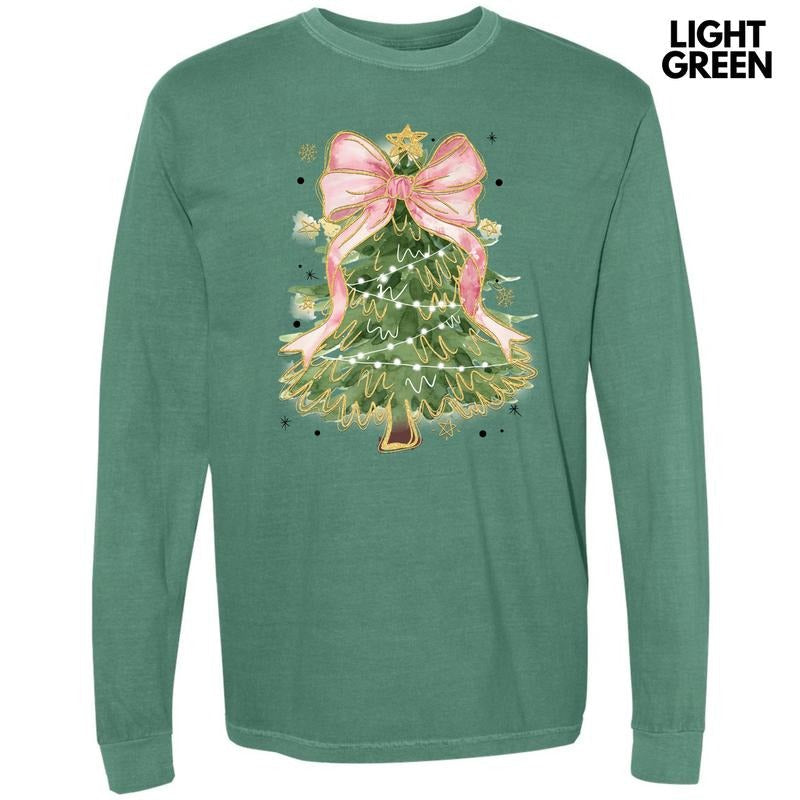 Pink Bow Tree Long Sleeve Comfort Colors 'NLB' T-Shirts, Hoodie, Sweatshirt - T-Shirt, Sweatshirt, Hoodie