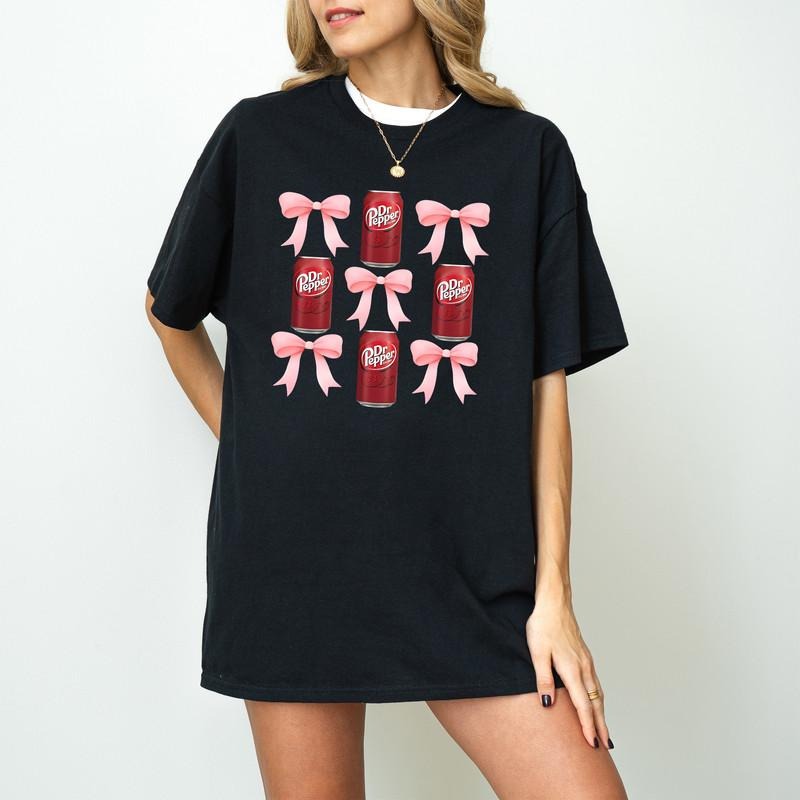 Pink Bow Coquette Dr Pepper Cute Pink Soda Drink Shirt Dr.Pepper Girly Pink Bow Collage T-Shirts, Hoodie, Sweatshirt - T-Shirt, Sweatshirt, Hoodie