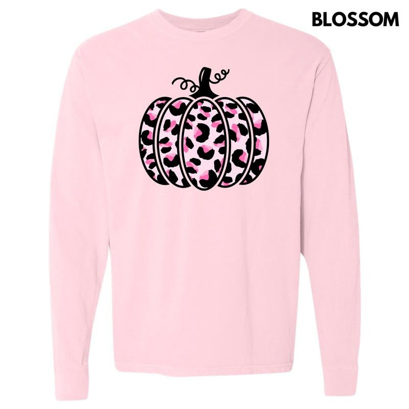 Pink Cheetah Pumpkin Long Sleeve Comfort Colors 'NLB' T-Shirts, Hoodie, Sweatshirt - T-Shirt, Sweatshirt, Hoodie