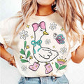 Pink Coquette Goose Mama Goose Spring Floral Goose Girly Coquette Bow Girl Goose Funny Animal Clipart Shirt T-Shirts, Hoodie, Sweatshirt - T-Shirt, Sweatshirt, Hoodie