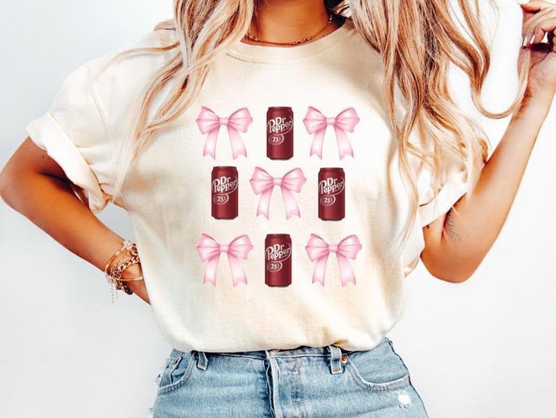 Pink Dr Pepper Bow Cute Soda Drink T-Shirts, Hoodie, Sweatshirt - T-Shirt, Sweatshirt, Hoodie