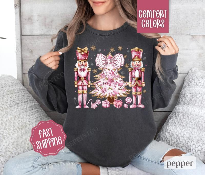 Pink Nutcracker Comfort Colors Womenswear T-Shirts, Hoodie, Sweatshirt - T-Shirt, Sweatshirt, Hoodie