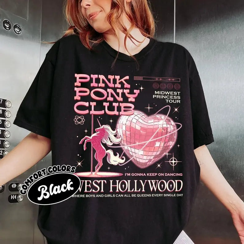 Pink Pony Club Pink Pony Girl Midwest Princess Tour Shirt Wlw Shirt Sapphic Lesbian Shirts T-Shirts, Hoodie, Sweatshirt - T-Shirt, Sweatshirt, Hoodie