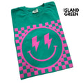Pink Puff Checkered Happy Face Comfort Colors T-Shirts, Hoodie, Sweatshirt - T-Shirt, Sweatshirt, Hoodie