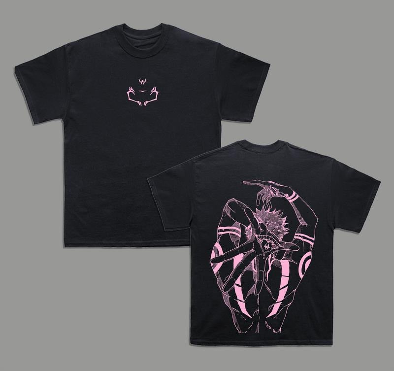 Pink Ryomen Sukuna Jujutsu Kaisen Anime Double Printed Mineral Anime Manga Heavy Cotton Anime Fan Anime Lover Menswear T-Shirts, Hoodie, Sweatshirt - T-Shirt, Sweatshirt, Hoodie