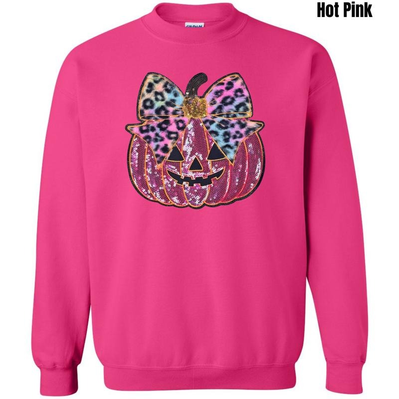 Pink Sequin Pumpkin Bow Patch T-Shirts, Hoodie, Sweatshirt - T-Shirt, Sweatshirt, Hoodie