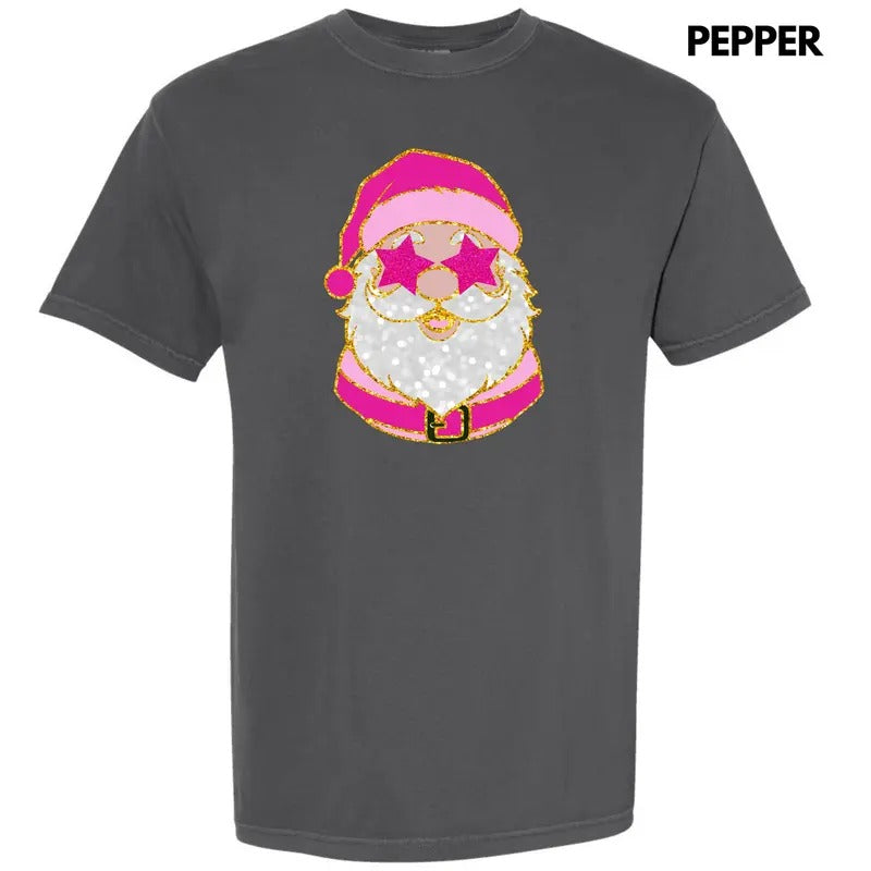 Pink Star Eyes Santa FAKE Glitter Comfort Colors 'NLB' T-Shirts, Hoodie, Sweatshirt - T-Shirt, Sweatshirt, Hoodie