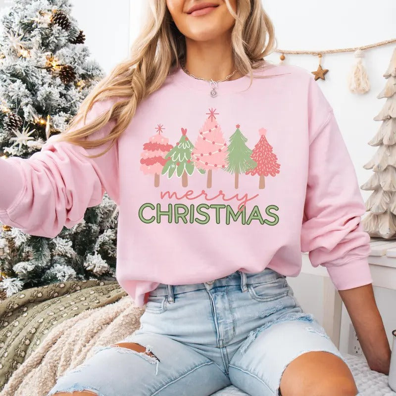 Pink Tree Pink Merry Pink Tree Shirt Cute T-Shirts, Hoodie, Sweatshirt - T-Shirt, Sweatshirt, Hoodie