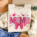 Pink Valentine Mama Coquette Loved Mama Heart Coquette Bow Brushstroke Valentine Retro Valentine T-Shirts, Hoodie, Sweatshirt - T-Shirt, Sweatshirt, Hoodie