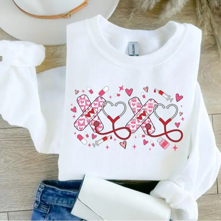 Pink Valentine Nurse Shirt Valentine School Nurse Shirt Nursing Valentine Shirt Valentine Coquette Bow Shirt Valentine Nurse Nurse Shirt Her T-Shirts, Hoodie, Sweatshirt - T-Shirt, Sweatshirt, Hoodie